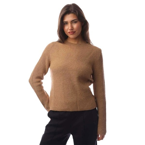 Hugo Boss Women's Falodiene Knitted Sweater Top - Beige