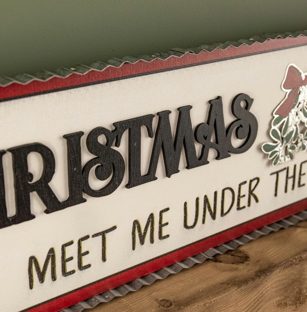 Samuel Alexander 82cm White Wooden Christmas Market Hanging Sign