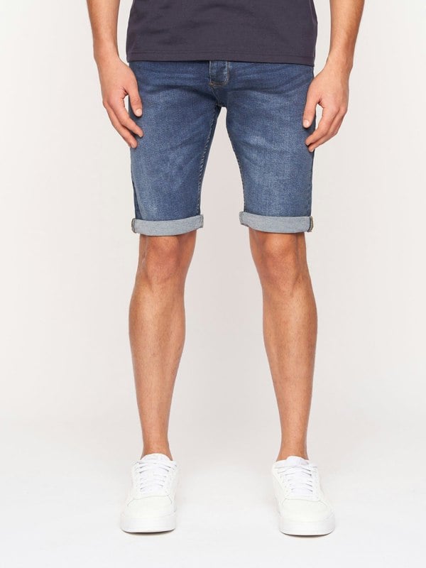 Crosshatch Tadcaster Denim Shorts Mid Wash