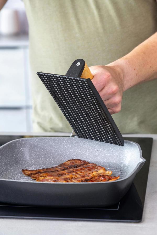 MasterClass Cast Iron Grill Press with Wooden Handle