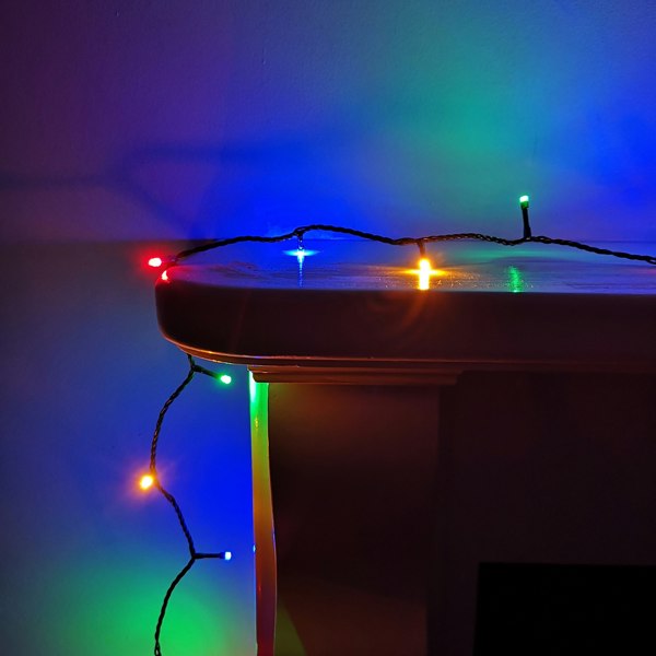 Samuel Alexander 200 LED 16m Indoor Outdoor Christmas Multi Function Mains Operated String Lights with Timer in Multicoloured