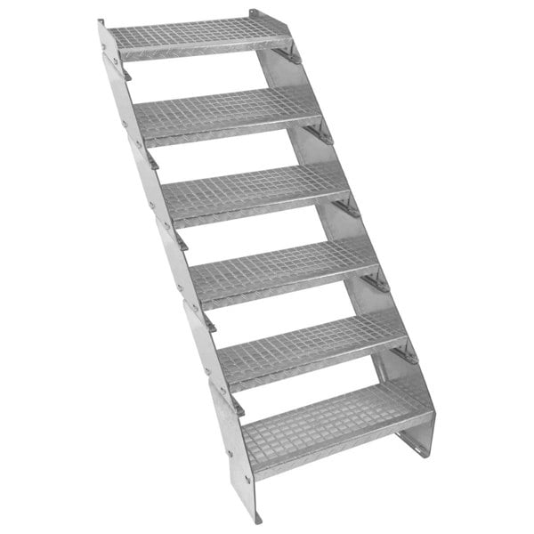 Monstershop Adjustable 6 Section Galvanised Staircase - 600mm Wide