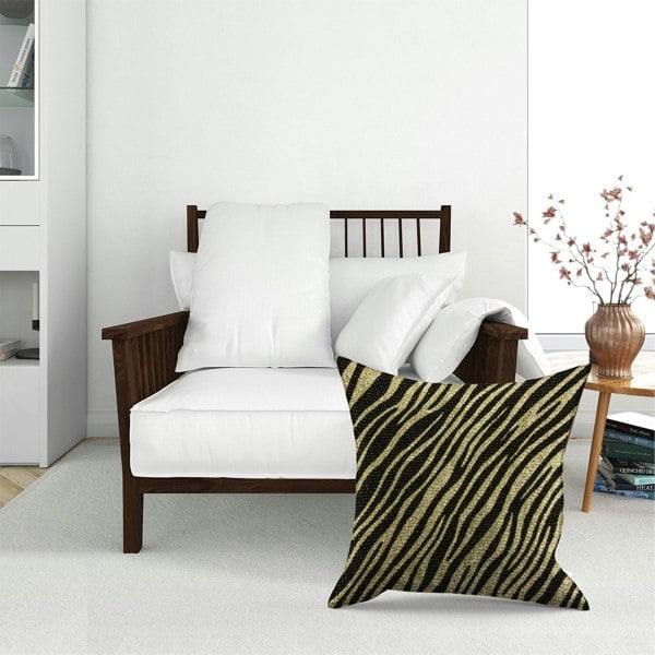 Warren Reed Golden Zebra Print Floor Cushion