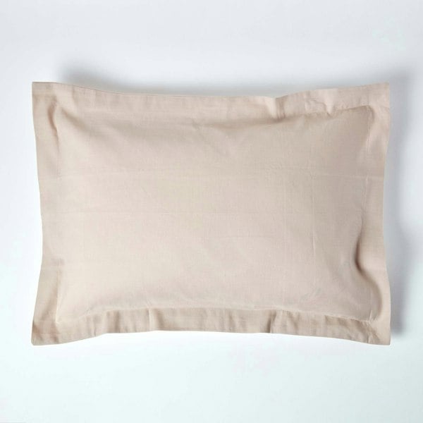 HOMESCAPES French Flax Linen Oxford Pillowcase, Standard Size