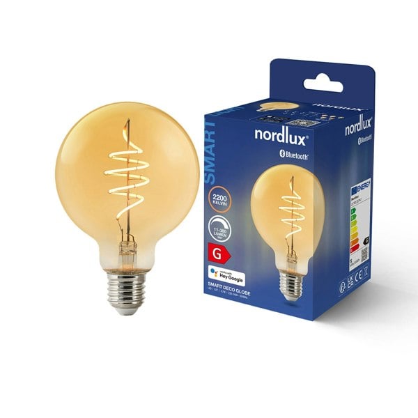 Nordlux Smart E27 | G95 Deco | 2200 Kelvin | 380 Lumen | Light Bulb | Amber