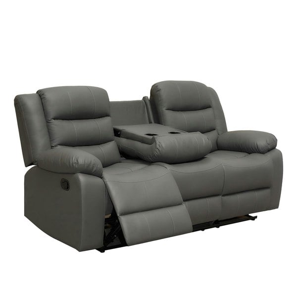 ROMA LEATHER GREY 3 SEATER