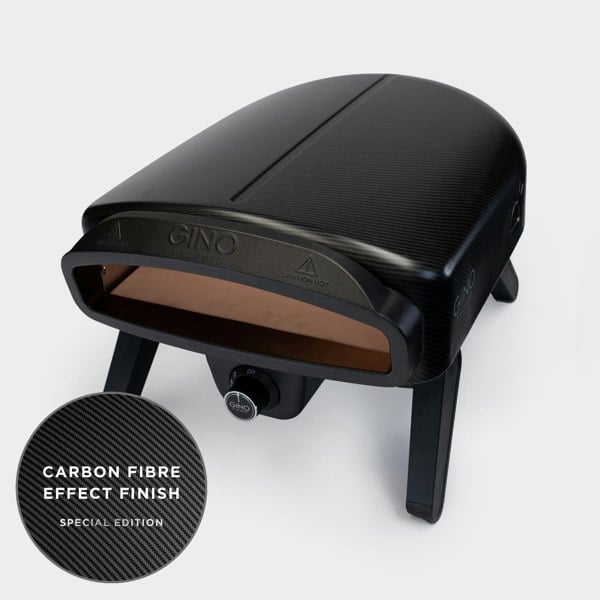 Gino D'Acampo Special Edition Carbonio - Carbon Fibre Effect 14" Gas Fired Pizza Oven