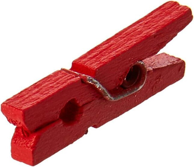 Shatchi 25mm Wooden Mini Clothes Pegs Assorted Colours Pack of 100 for Crafts, Photos and Displays