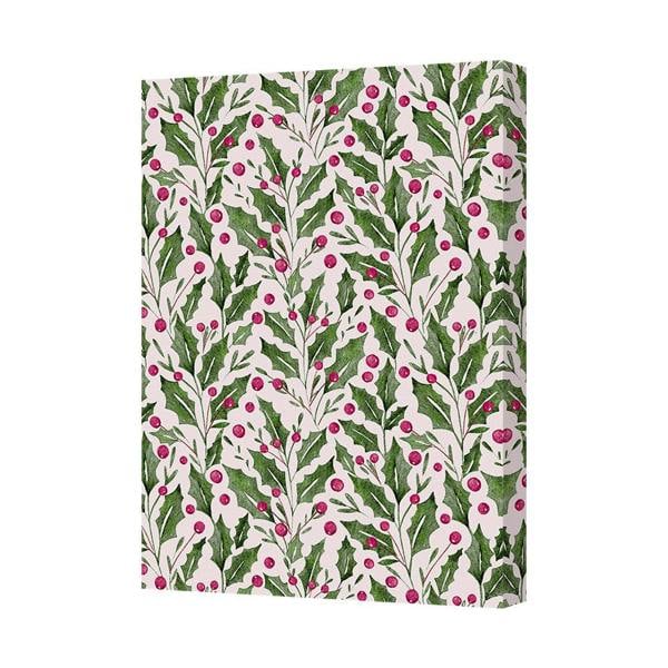 Benjamin Tate Design Holly Pattern Canvas Wall Art Print Handmade In The United Kingdom