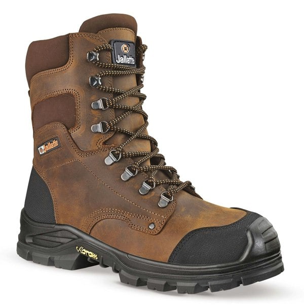 Jallatte Jalhickory S3 Brown Leather Vibram High Leg Lace Up Steel Safety Work Boots