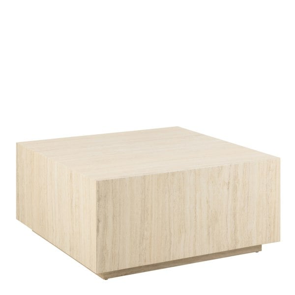 Furniture To Go Dice Square Coffee Table in Light Travertine Effect 90x90x42cm