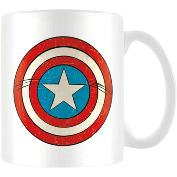 Marvel Shield Captain America Mug - White/Red/Blue