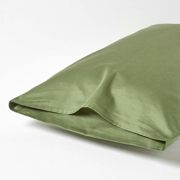 HOMESCAPES Organic 400 TC Egyptian Cotton Sateen Oxford Pillowcase, King Size