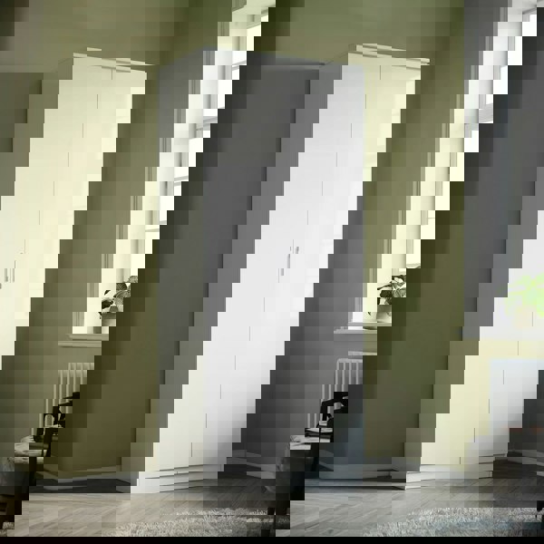 Comfy Living High Gloss Bedroom Furniture 3 Piece Trio Set Wardrobe Chest Bedside