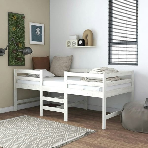 Berkfield Bed Frame White 90x200 cm Solid Wood Pine
