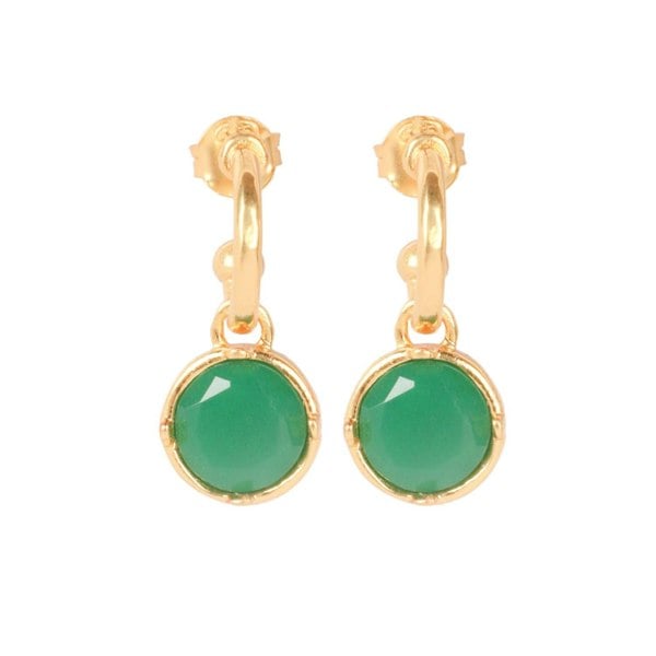 Lila Rasa Emerald Green Crystal Hoop Earrings