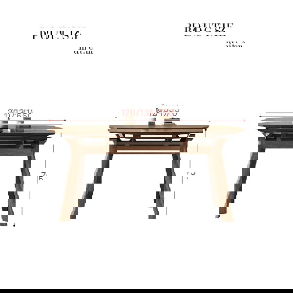 Weilai Concept Aitken Round Folding Dining Table, Solid Wood