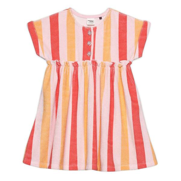 Mini Cuddles Baby Girls Striped Dress, Multicolour