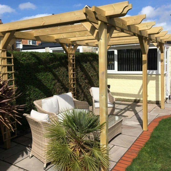 LayzeePergola Large Size Heavy Duty Double Pergola Complete DIY Kit - Quality Tanalised Timber