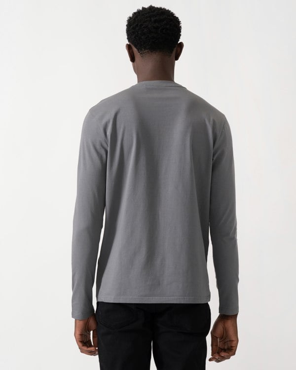 BOSS Orange Tchark Mens Long Sleeve Stretch Cotton T-Shirt - Open Grey 062