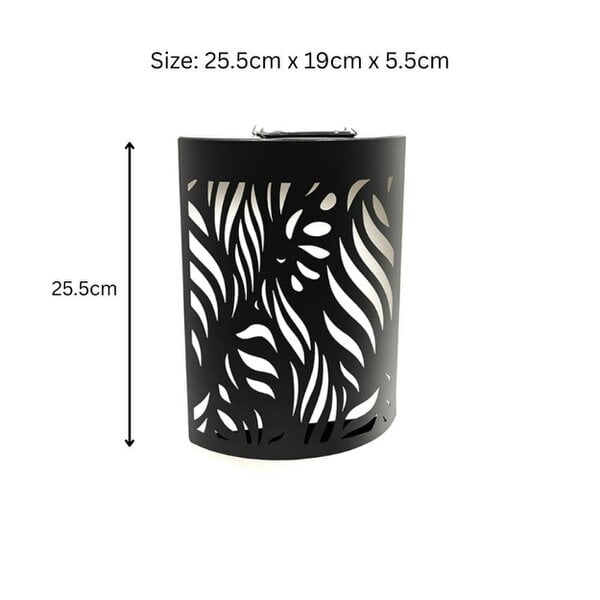 EDH Door Hardware Small Metal Curved Leaf Solar Wall Panel – 25.5 x 19 x 5.5 CM | Solar-Powered LED Outdoor Wall Art | Metal Garden Décor for Patio