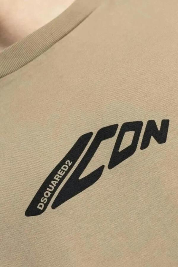 Dsquared2 Long Sleeve Loose Fit Logo Tee Beige