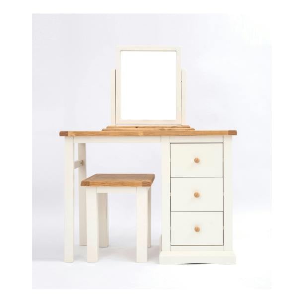 Castelli 3 Drawer Dressing Table Set Wood Knob
