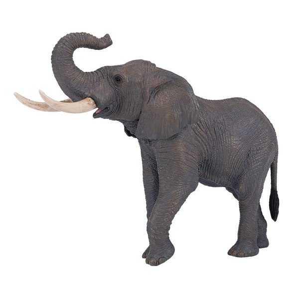 Mojo Fun African Bull Elephant Wildlife Toy Figure 11.5 cm Height Approx - 381005