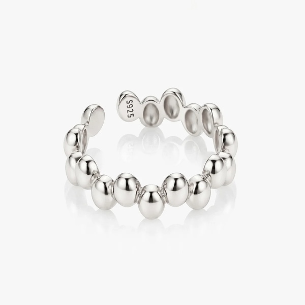 MUCHV Adjustable Beaded Ring in 18k Gold or Silver