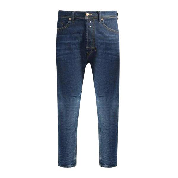 Diesel Mens Narrot Leather Badge Jeans - Blue - 