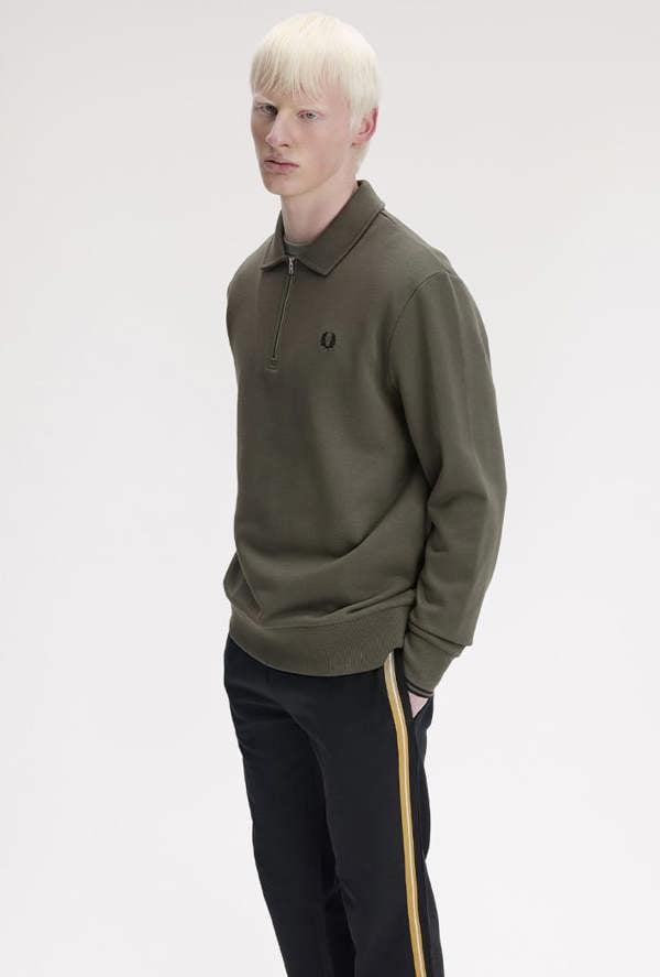 Fred Perry Half Zip Collared Sweatshirt
