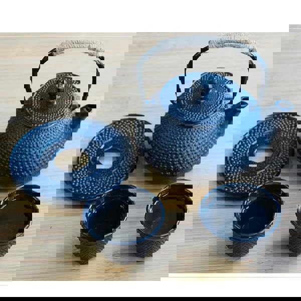 Gr8 Home Stovetop 5 in 1 Tetsubin Teapot Set Japanese Cast Iron 800ml Kettle Cups Tea Pot