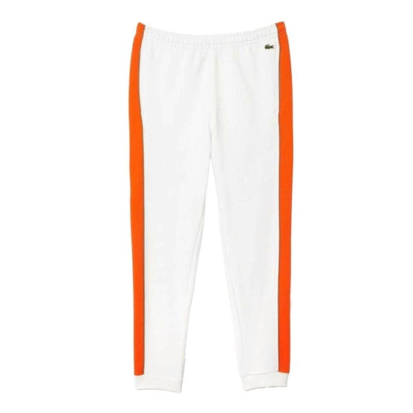 Lacoste Mens Tapered Leg Jogging Bottoms - White/Orange