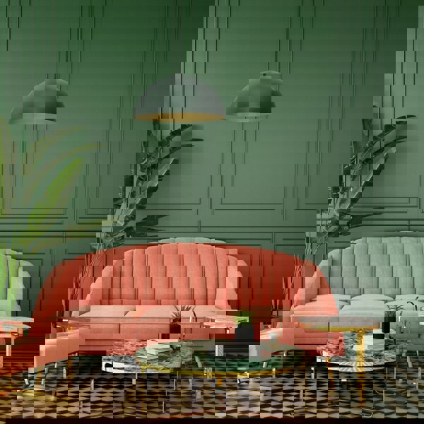 Milagro Beta Hand Made Designer Pendant Lamp 45cm 1xE27 In Matt Green With Gold Interior