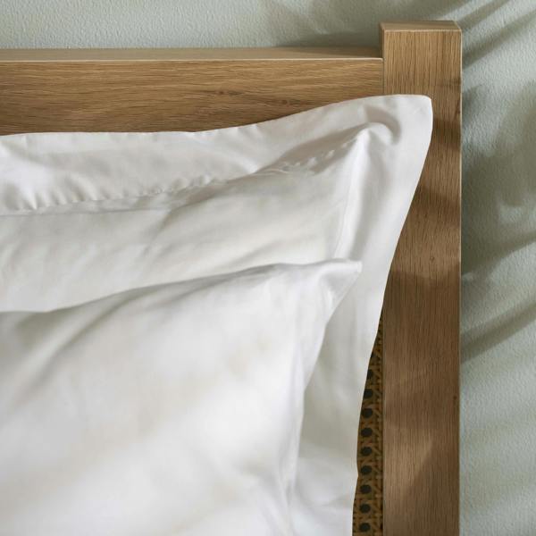 White 200 Thread Count Organic Cotton 30cm Standard Fitted Sheets close-up detail 2 | Soak and Sleep