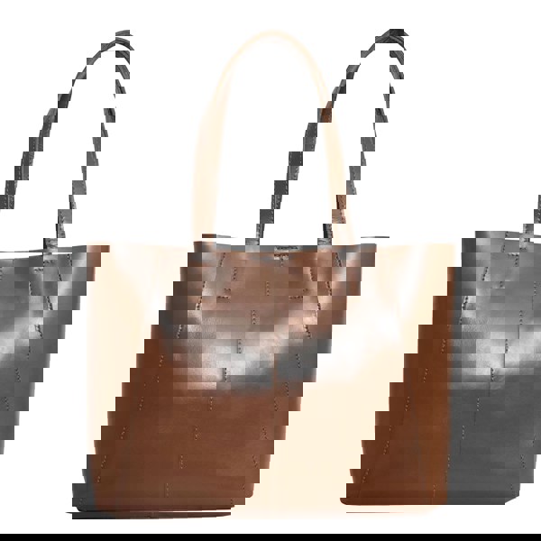 Assots London 'ADELA' Tan Smooth Real Leather Unlined Designer Tote Bag