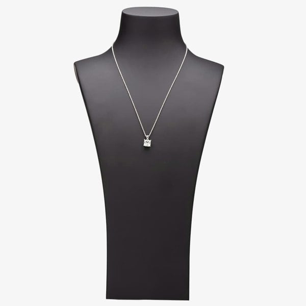 Starbright Silver 8mm Four Claw Square-cut cubic Zirconia Pendant E304P-8x8M 3A