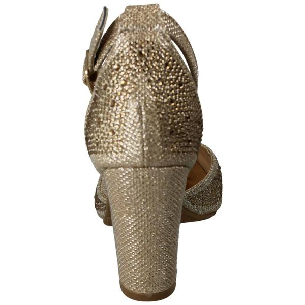 Anne Michelle Ladies Anne Michelle Block Heel Glitter Court Shoes