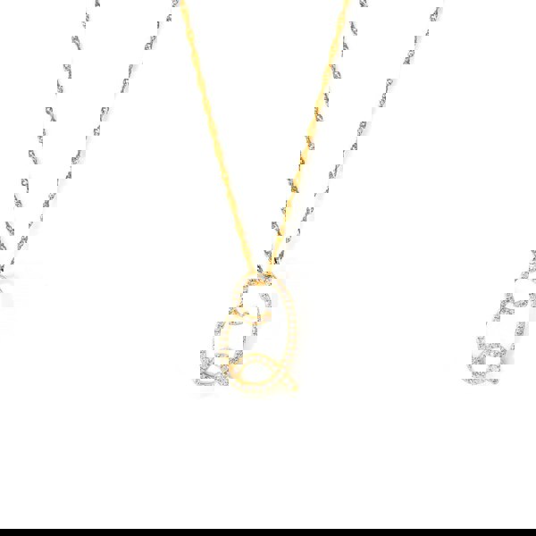 Say It With Luxe CZ Initial Necklace - Yellow Gold Plated