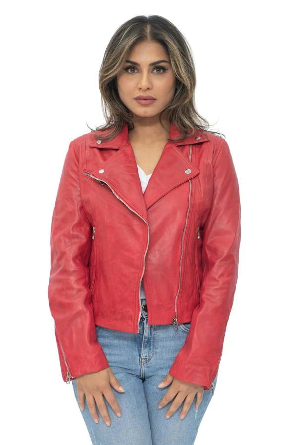 Infinity Leather Womens Leather Biker Jacket-Zanzibar