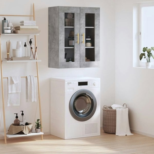 Berkfield Wall Mounted Cabinet Concrete Grey 69.5x34x90 cm