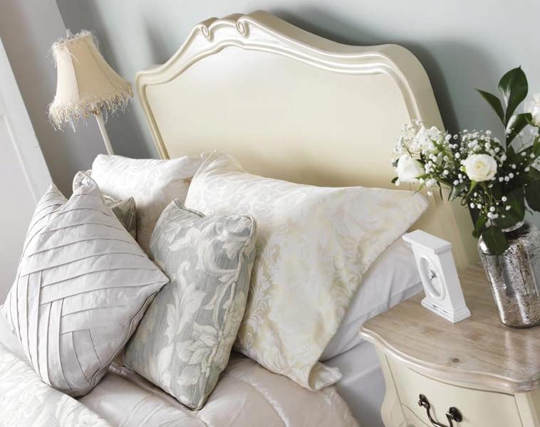 Statement Furniture Juliette French Style Bed with Wooden Headboard. Cream Bed Frame in 3ft 4ft6 5ft 6ft