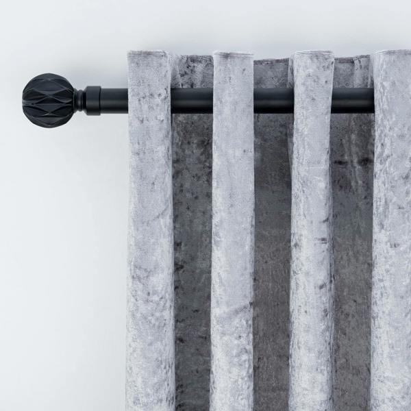 A.Unique Home Geo Ball Extendable Curtain Pole (25/28mm) (Matte Black,120cm - 220cm)