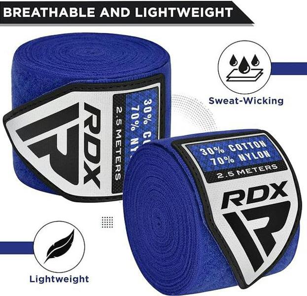 RDX Sports HAND WRAPS 2.5 METER BLUE