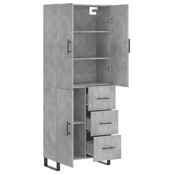 Berkfield Highboard Concrete Grey 69.5x34x180 cm Engineered Wood