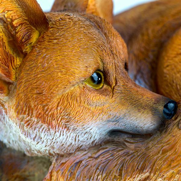 Ferncrest Trading Realistic Laying Red Fox Garden Animal Ornament