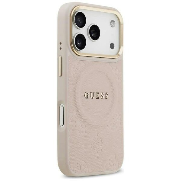 Guess Peony Hot Stamp Case with MagSafe for iPhone 17 Pro 6.3" Pink - GUHMP17LPSAMSECP