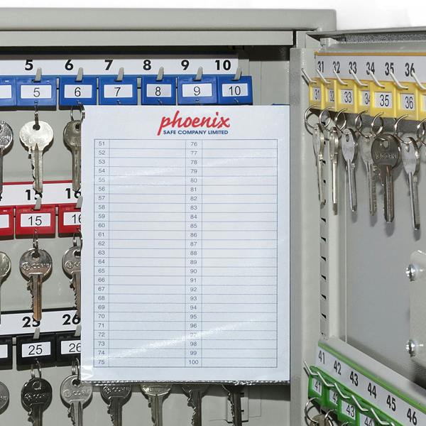 Phoenix Safe Phoenix 200 Hook Extra Security Key Cabinet KC0073K with Key Lock