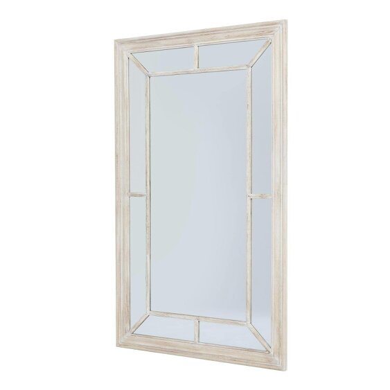 Wyld Haus Rustic White Washed Window Frame Mirror