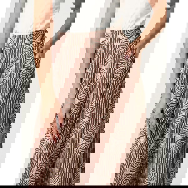 Blue Vanilla Wide Leg Trouser In Circular Print